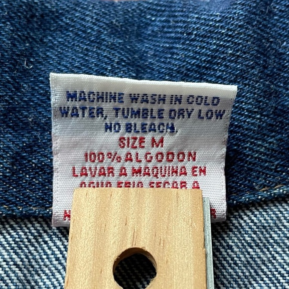 Vintage Blue Medium Wash Denim Western Cotton Open Front Vest size Medium - Picture 8 of 12